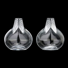 Pair of Lalique Crystal  Osumi  Vases