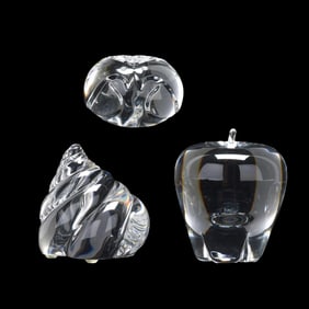 Three Steuben Crystal Objects