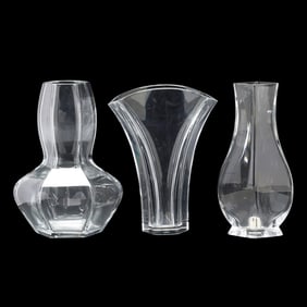 Three Baccarat Crystal Vases