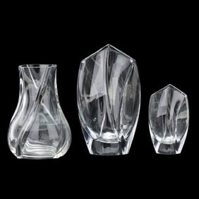 Three Baccarat Crystal Vases