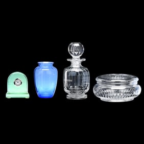 Four Assorted Baccarat Crystal Boudoir Accessories