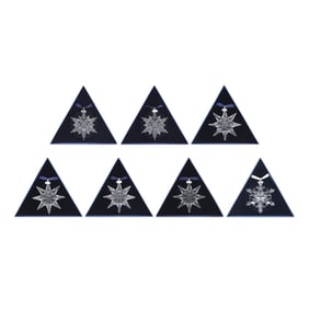 Seven Swarovski Crystal Snowflake Ornaments