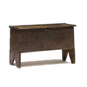 18th-Century Carved Walnut Diminutive Dowry Chest
