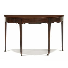 Hepplewhite Inlaid Mahogany Demilune Table