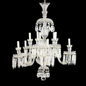 Vintage Regency Style Cut Crystal Chandelier