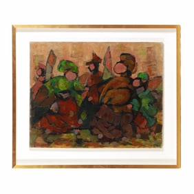 Delgo (French, 20th Century), Abstract Group of Figures