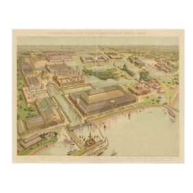 Vintage Hungarian Chromolithograph,  Chicago Columbian Exposition