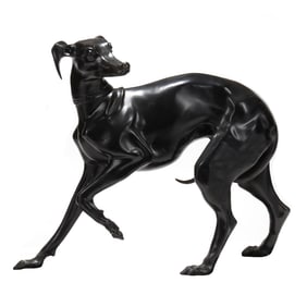 An Oversize Bronze Statue of a Whippet
