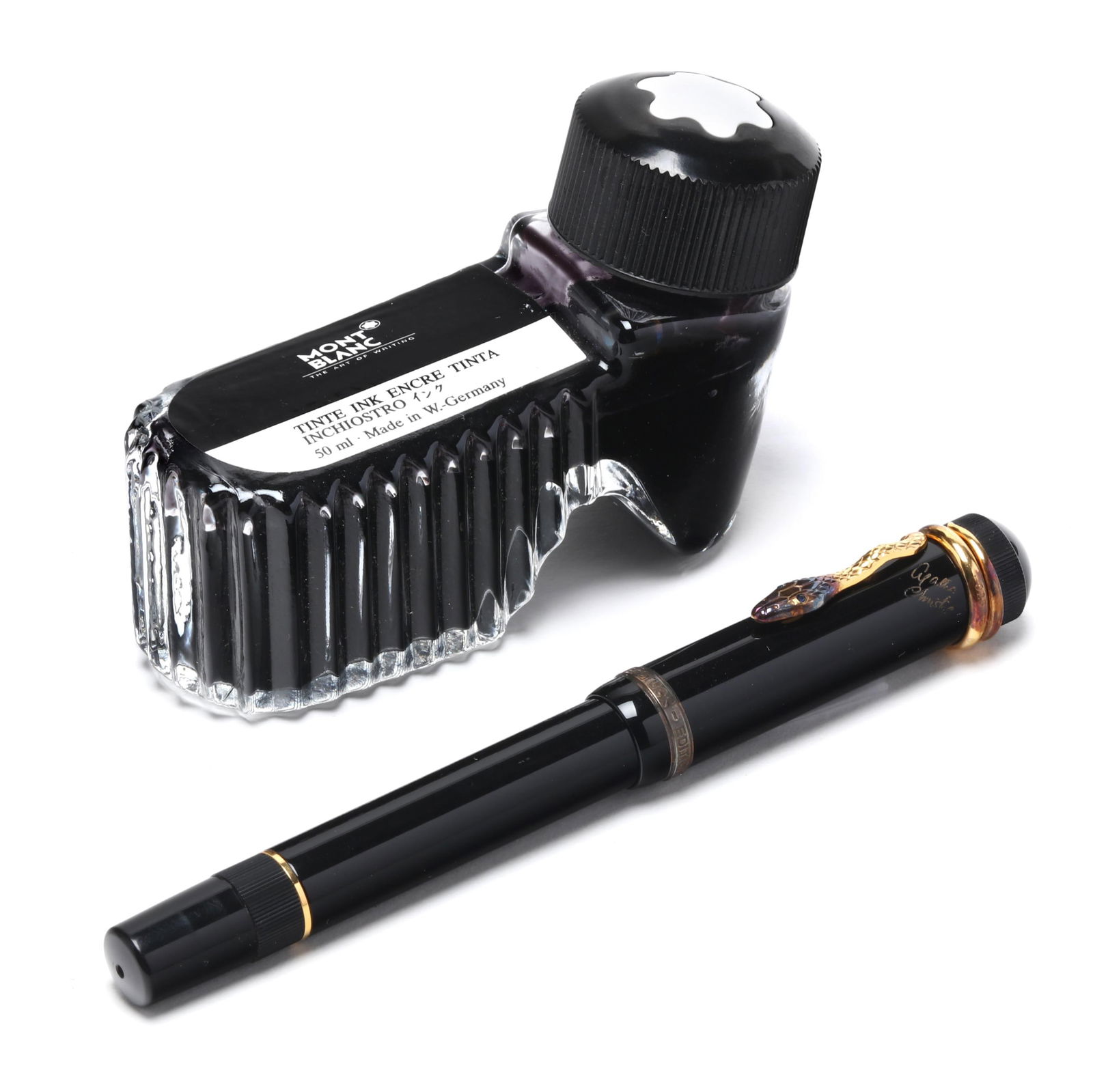 Montblanc  Agatha Christie  Limited Edition 4810 Vermeil Fountain Pen, With Ink Bottle (1 of 5)