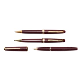 Three Montblanc Burgundy Red Pens