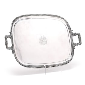 A British Silver-Plated Double Handled Waiter