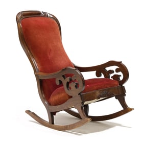 Attributed Thomas Day, Classical Mahogany Rocking Chair