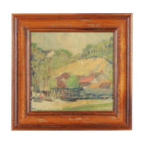 American School (Early 20th Century), Industrial Farm Scene