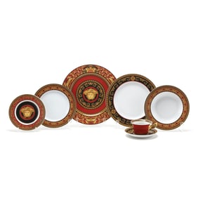 Rosenthal Versace  Medusa Red  Partial Tableware Set