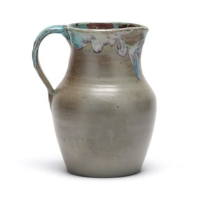 North State Pottery Second Stamp (Sanford, NC, 1925-1939), Gray and Chinese Blue Glazed Pitcher