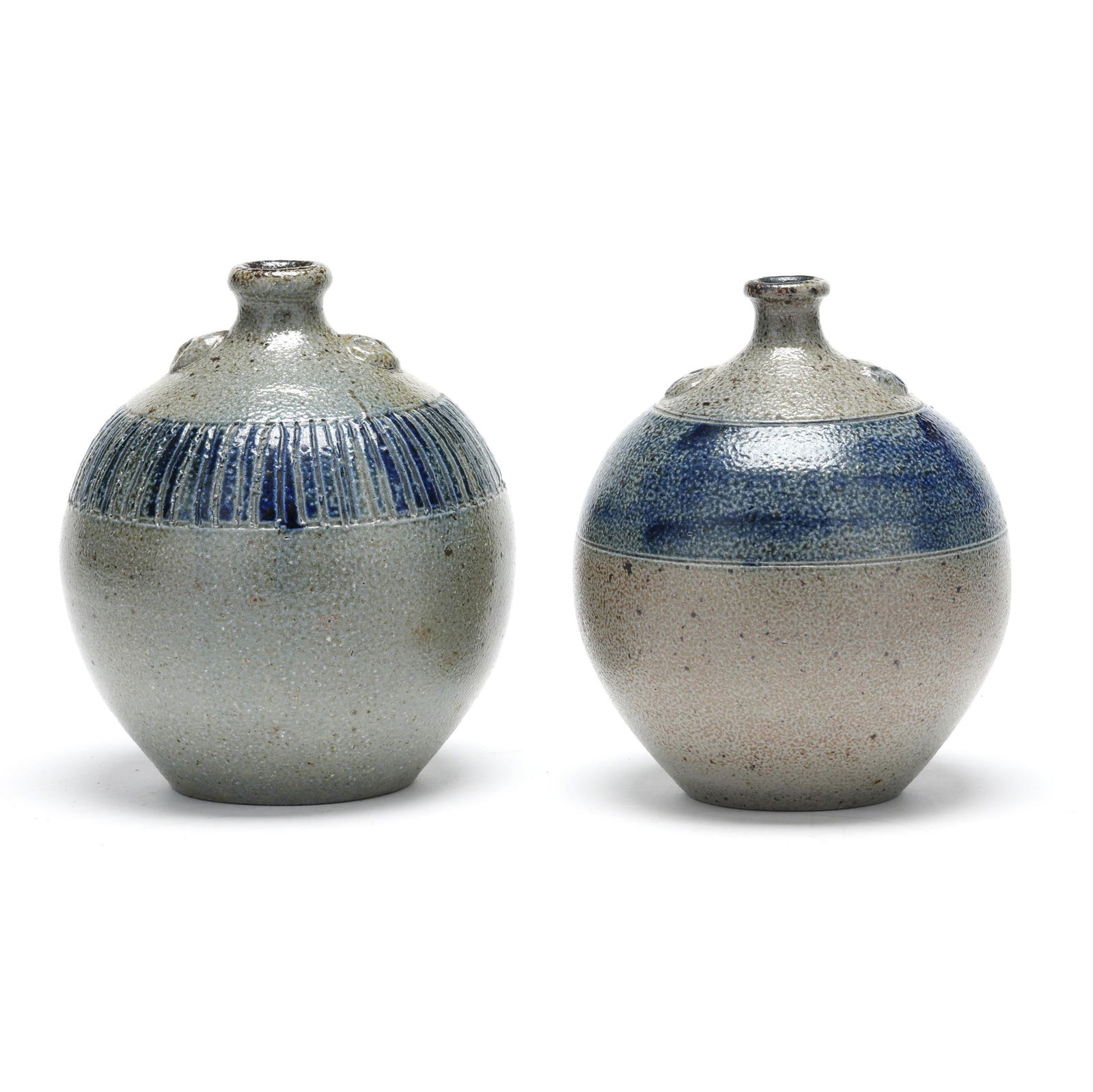 Jugtown Pottery (Seagrove, NC), Two Salt Glaze Bottles (1 of 9)