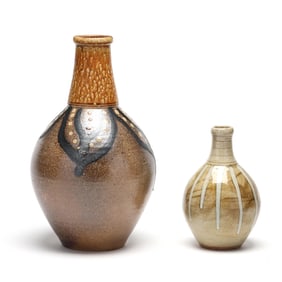 Mark Hewitt (NC, b. 1955), Two Glaze Decorated Vases
