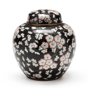 A Chinese Cloisonné Jar with Cover