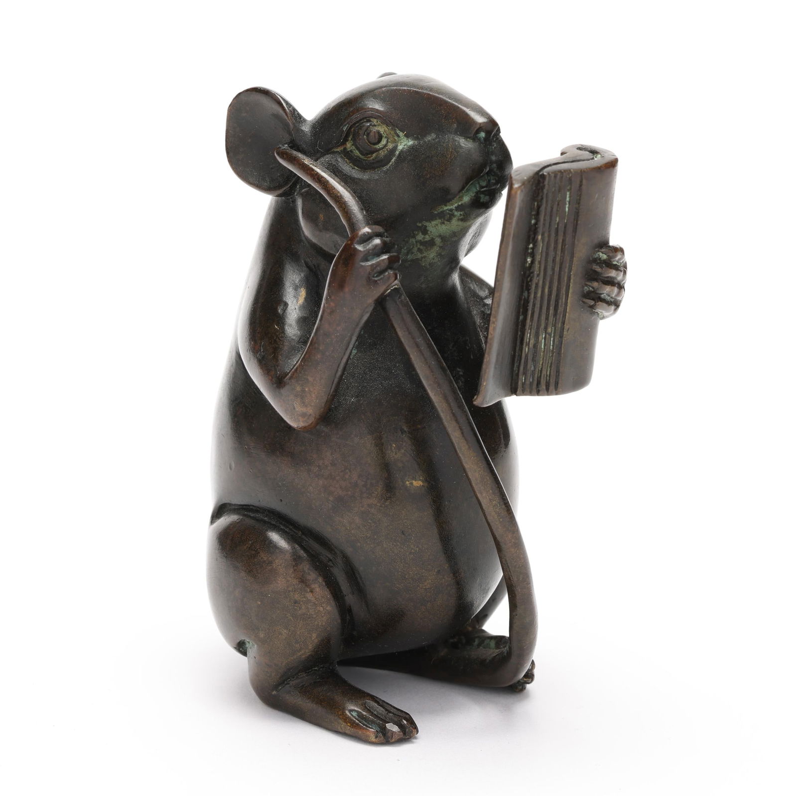 An Asian Bronze Mouse Reading a Book (1 of 6)