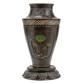 A Large Japanese Champleve Floor Vase