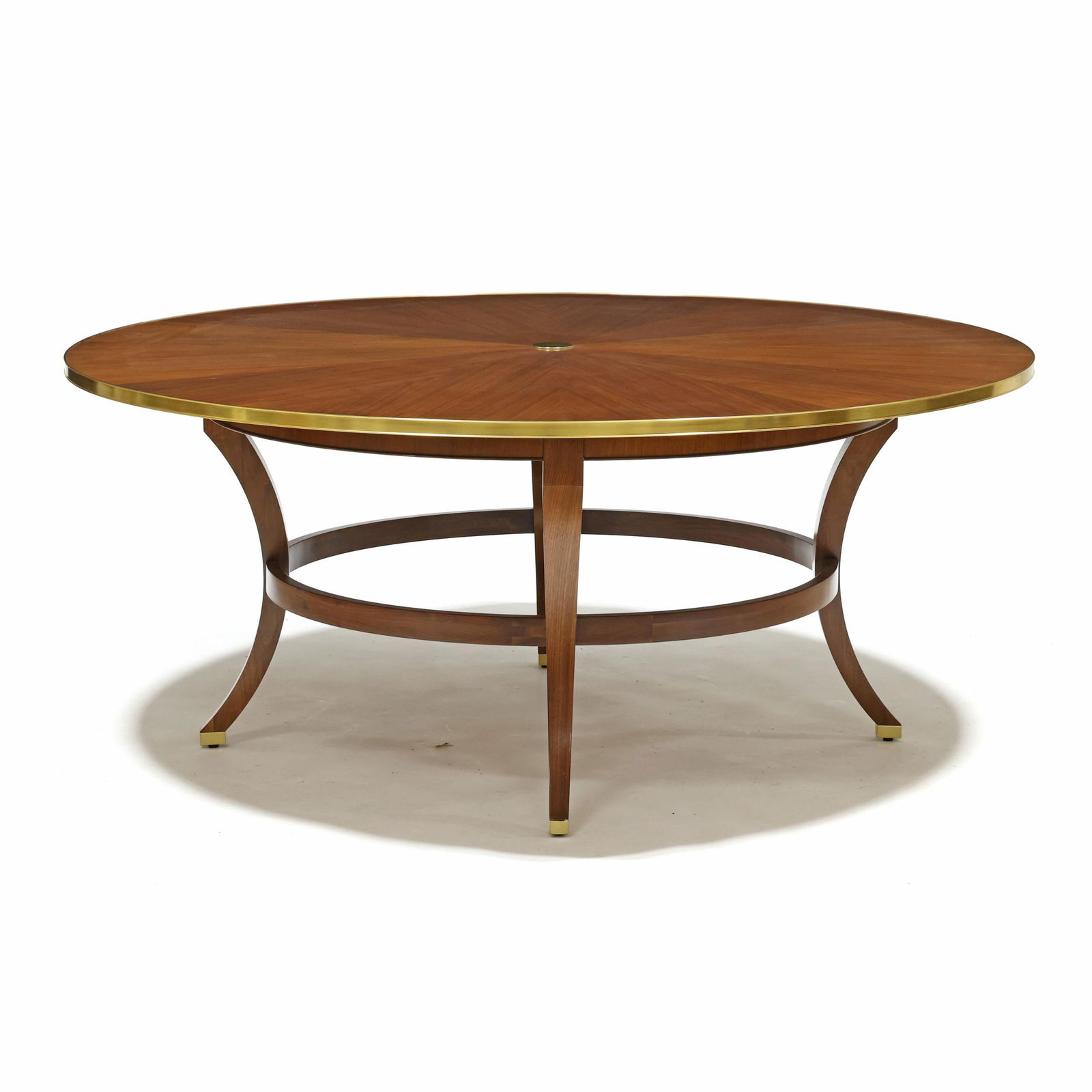 Modern History, Contemporary Neoclassical Style Mahogany and Brass Dining Table (1 of 7)