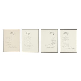 Salvador Dalí (Spanish, 1904-1989), Four Hand-Printed Certificates for the  Retrospective  Series