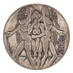 Salvador Dalí (Spanish, 1904-1989), Israeli .999 Fine Silver Peace Medal