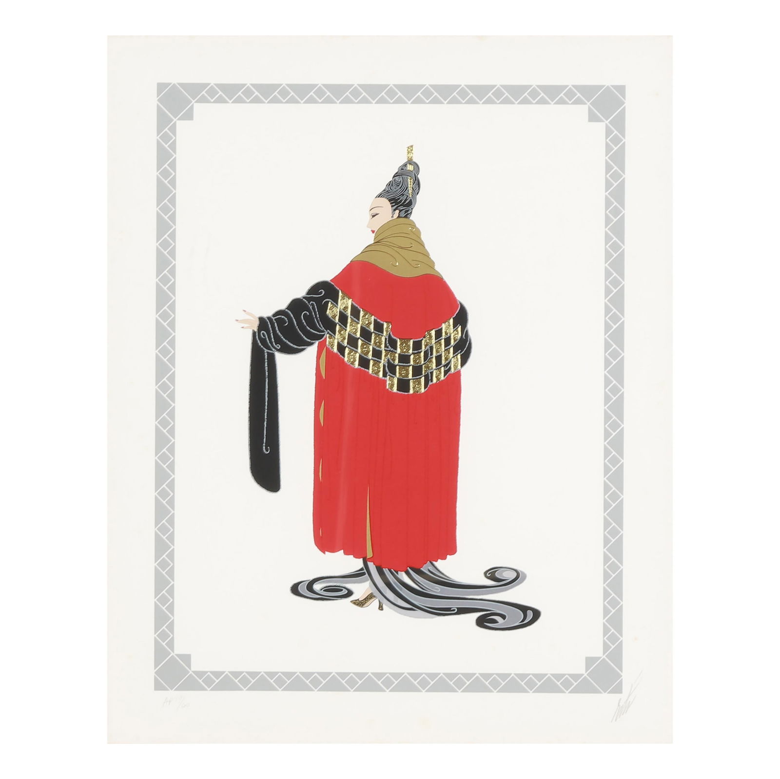 Erté (Romaine de Tirtoff) (Russian-French, 1892-1990), Gala Performance: Erté (Romaine de Tirtoff) (Russian-French, 1892-1990), Gala Performanceserigraph in colors with foil, 1981, pencil signed and marked as artist's proof "AP 19/60," lower margin, matted and framed. Fra