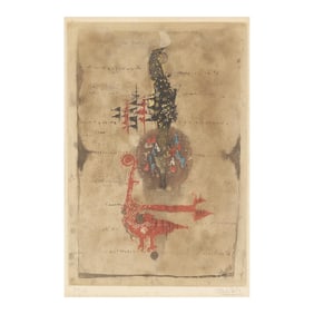 Johnny Friedlaender (Polish, 1912-1992), Two Framed Abstract Prints