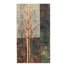 Magdu Rabah (Khartum School), Framed Vintage Woodblock Print of a Tree