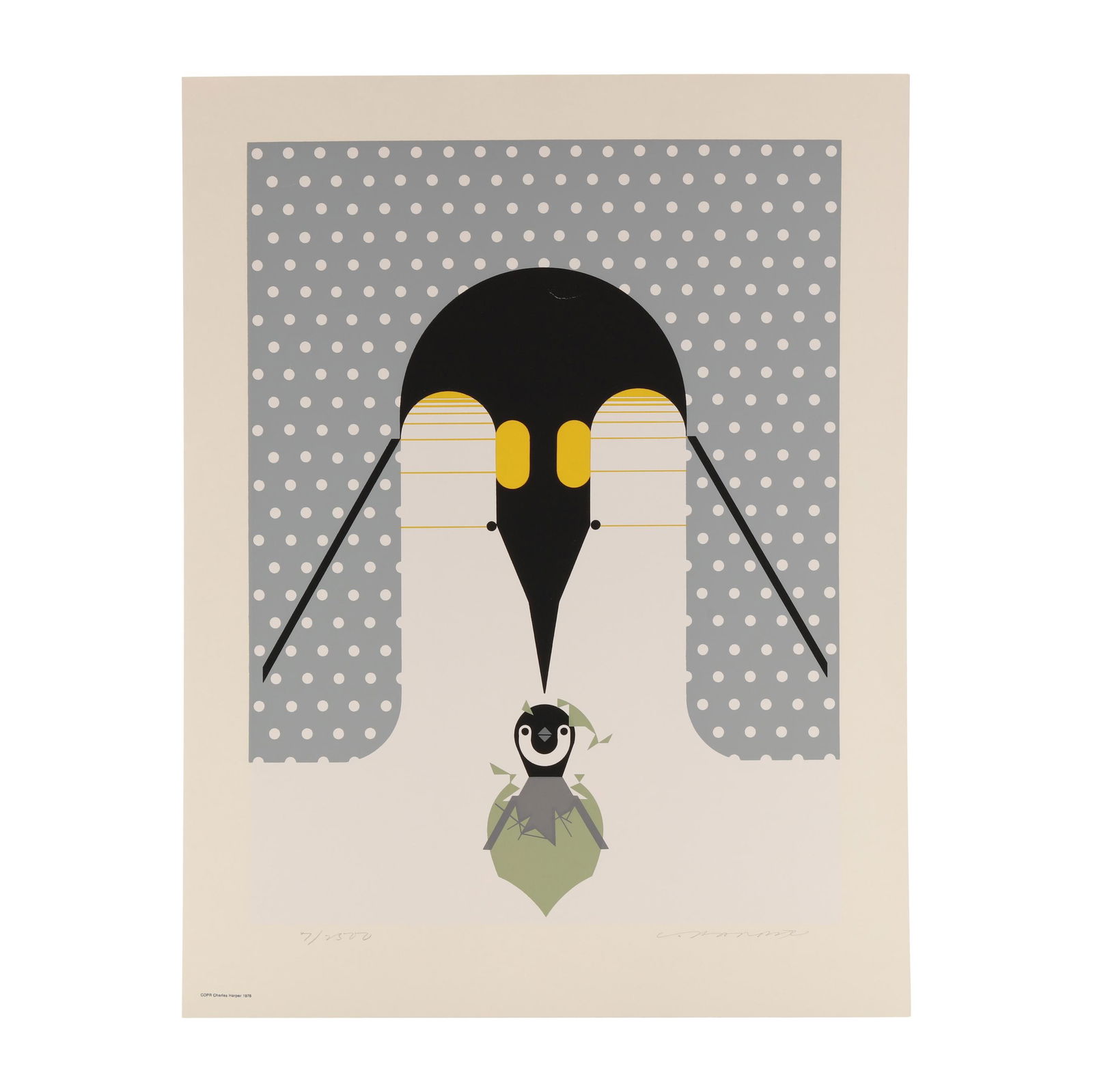 Charley Harper (American, 1922-2007), Brrrrrthday: Charley Harper (American, 1922-2007), Brrrrrthdayscreenprint in colors, 1976, pencil signed and numbered 7/2500 to the lower margin, unframed. Sheet size 21 1/4 x 16 1/2 in. Charley Harper was an Amer