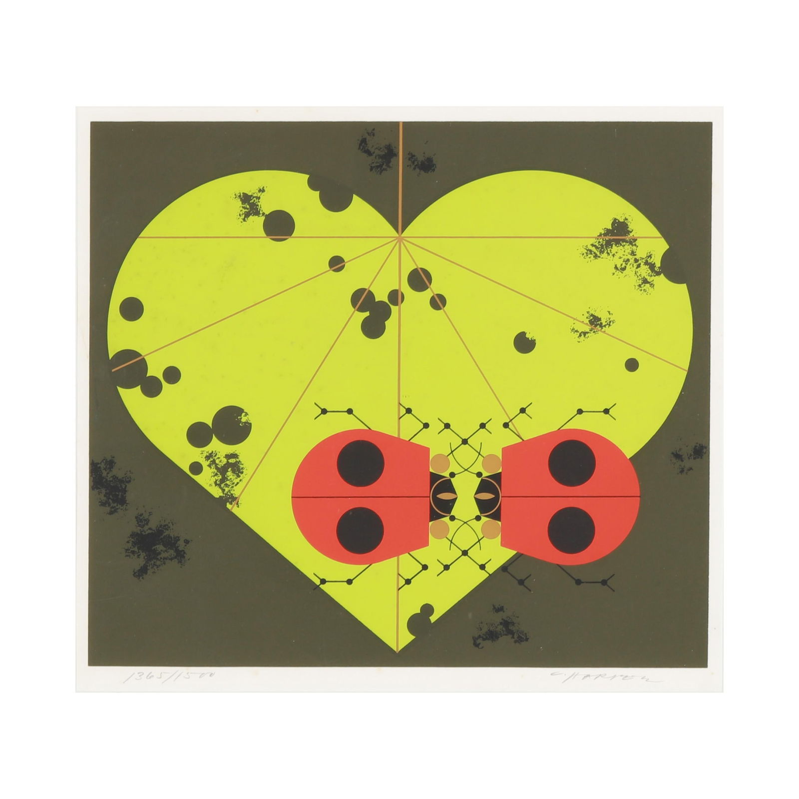 Charley Harper (American, 1922-2007),  Ladybug Lovers (1 of 5)