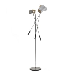 Chrome Three-Light Form Adjustable Floor Lamp