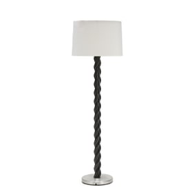 Wood Spiral Floor Lamp with Shade