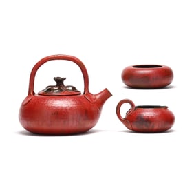 Three Piece Modern Art Pottery Tea Set