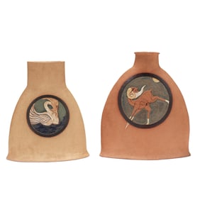 Two Large Art Pottery Vases, signed Niffenegger