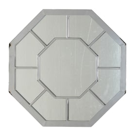 Hollywood Regency Chrome Octagonal Mirror
