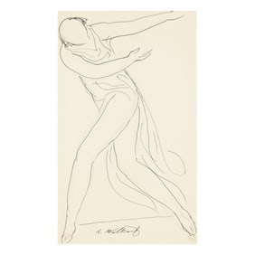 Abraham Walkowitz (Russian-American, 1878-1965), Isadora Duncan