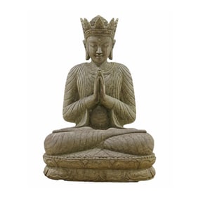 A Lifesize Carved Stone Buddha Sculpture