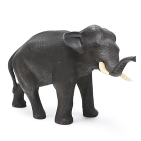 A Japanese Bronze Elephant Okimono by Genryusai Seiya Workshop