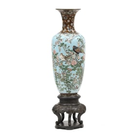 A Magnificent Palace Sized Japanese Cloisonne Vase