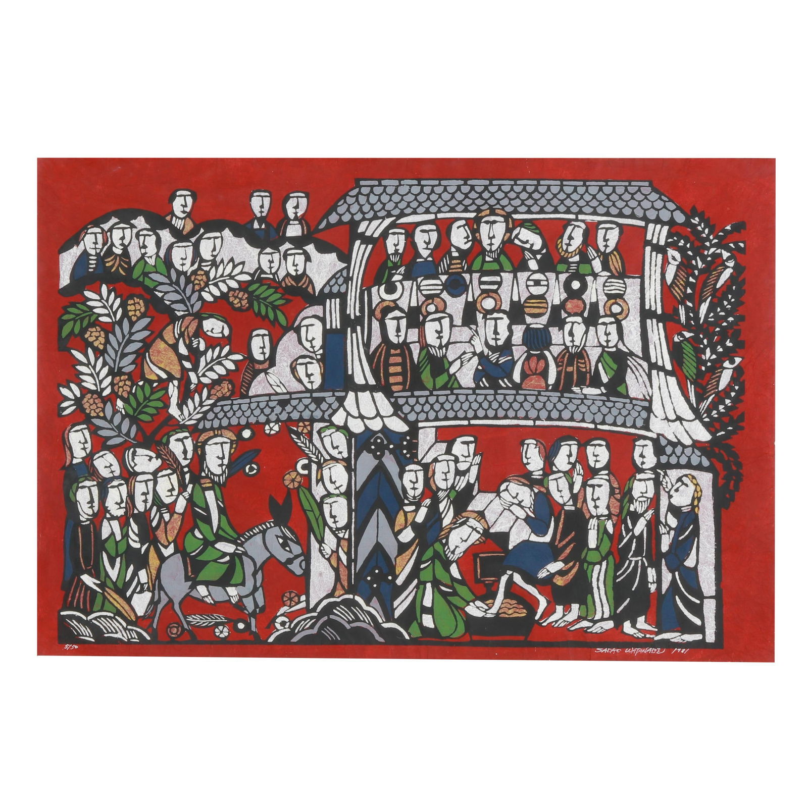 Sadao Watanabe (Japanese, 1913-1996),  A Narrative of the Life of Jesus Christ (1 of 4)