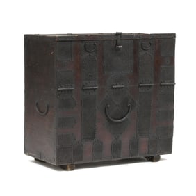A Korean Elm Iron Mounted  Bandaji  Storage Chest
