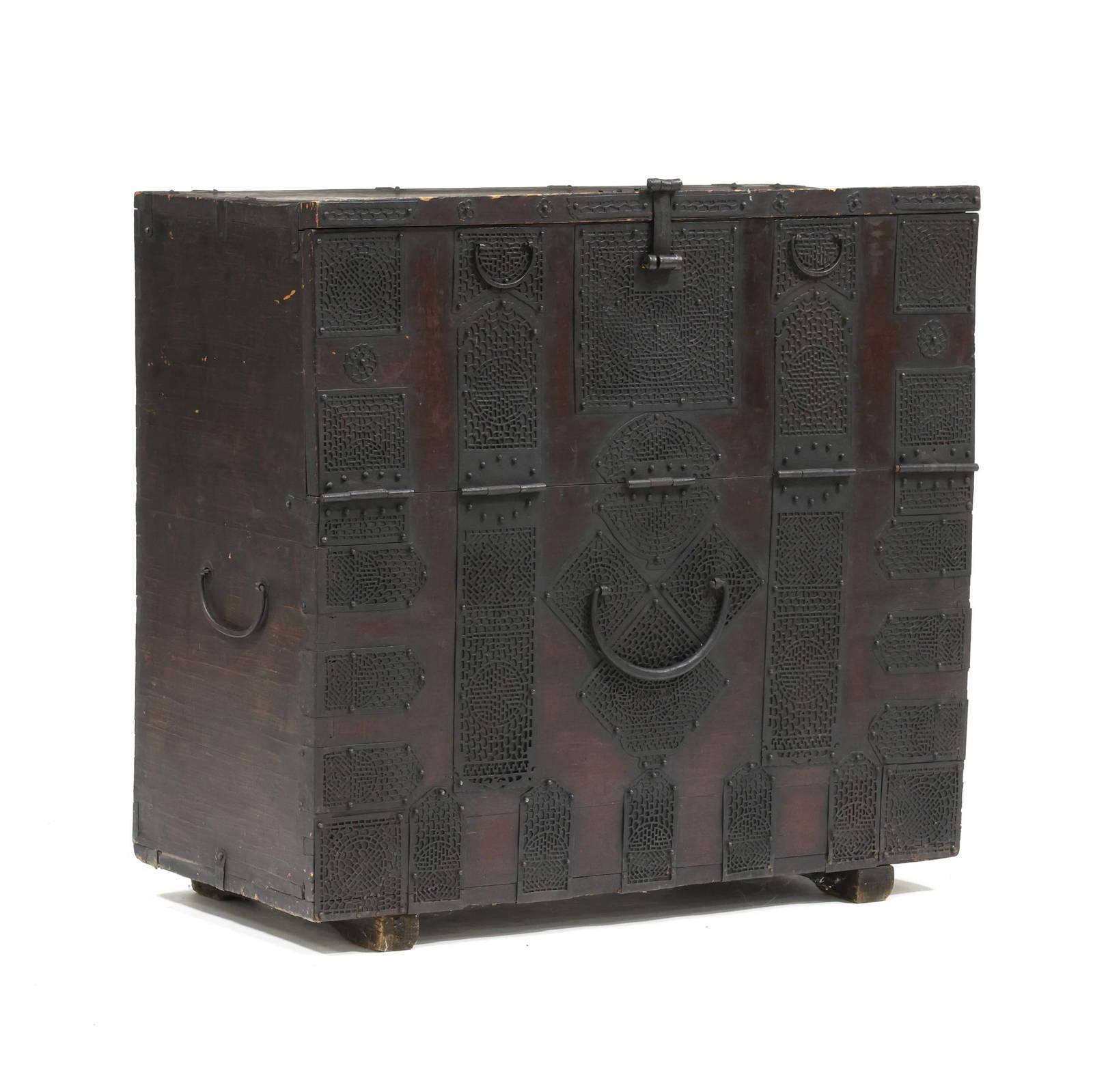 A Korean Elm Iron Mounted Bandaji Storage Chest