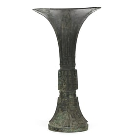 A Chinese Archaic Bronze  Gu  Vessel