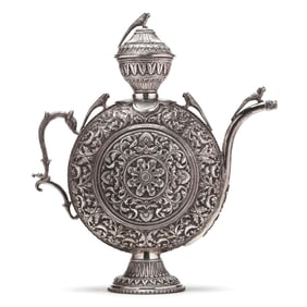 A Silver Opium Flask