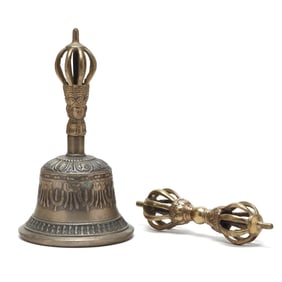 A Tibetan Buddhist Tantric Ghanta Bell and Vajra