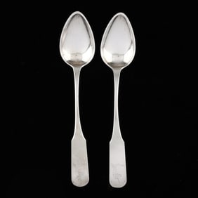 Pair of North Carolina Coin Silver Teaspoons, Mark of John Selph