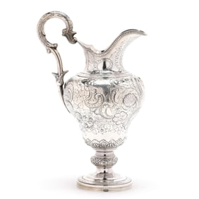 Large Coin Silver Wine Ewer, Mark of Ball Thompkins & Black