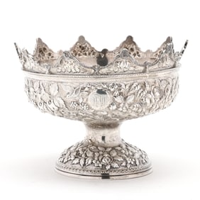 Rare Baltimore Silver Repousse Monteith, Mark of A. E. Warner